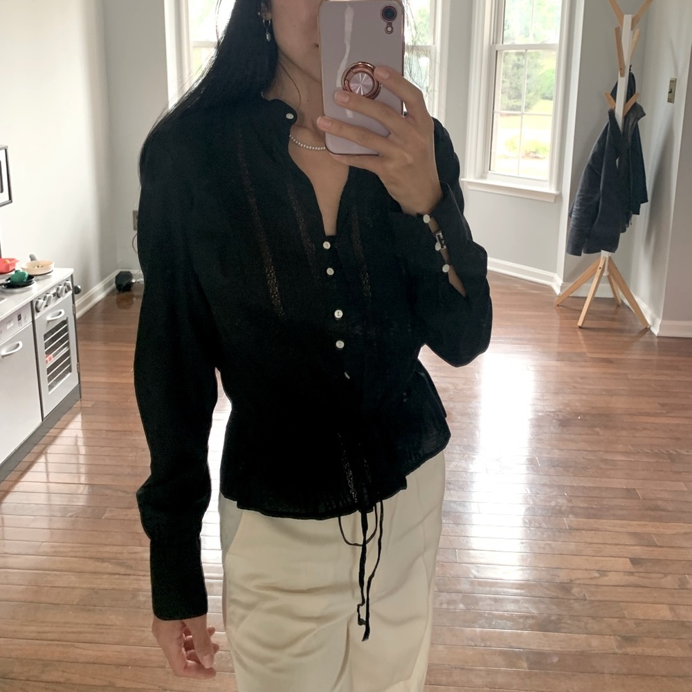 Lucky brand black blouse small